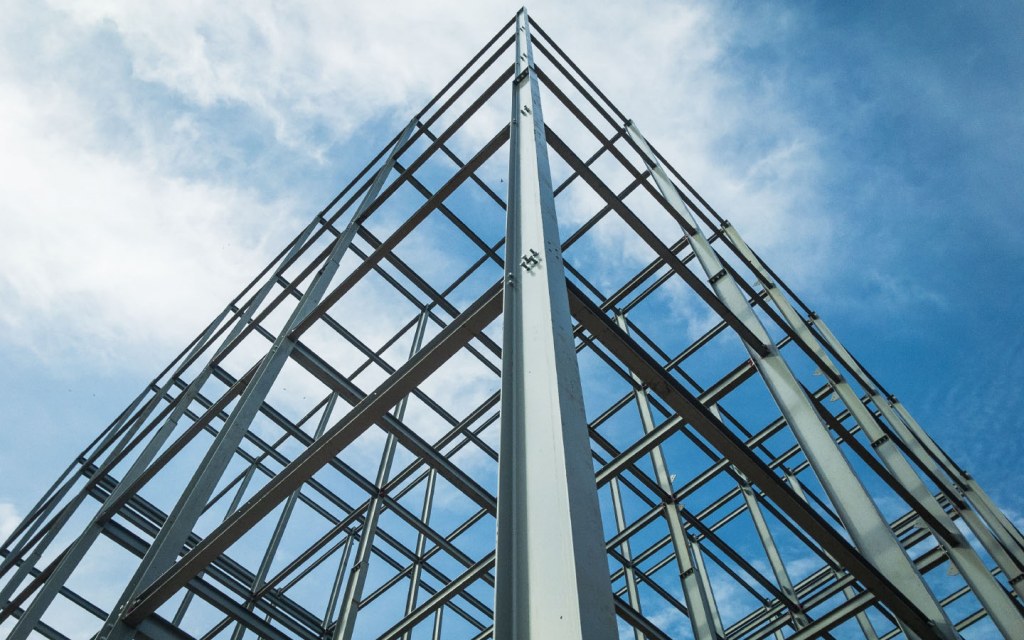 Steel is a rugged material used in structural framework