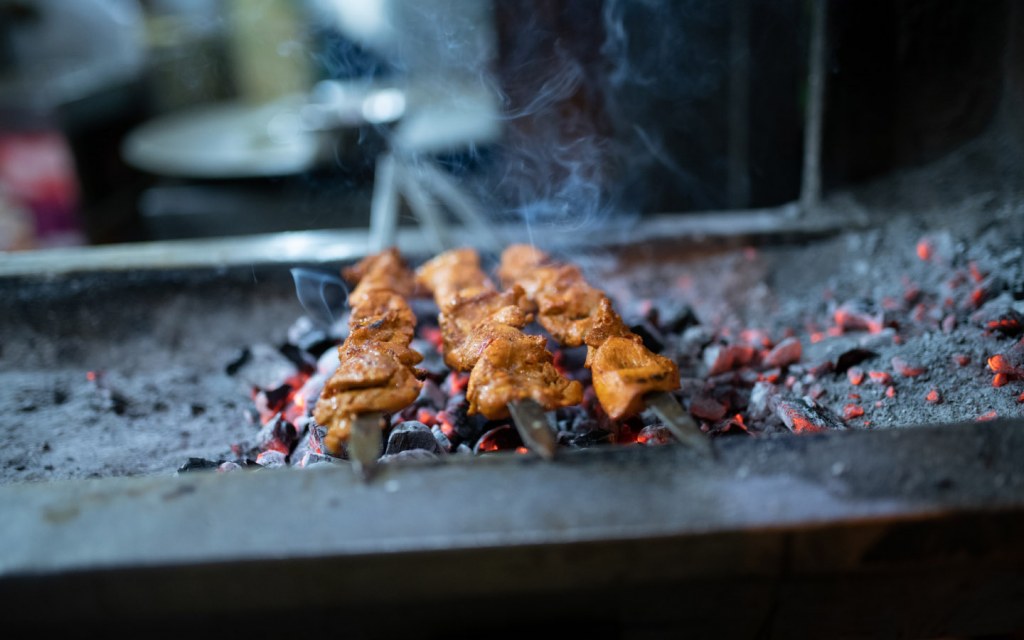 new year's celebrations on a food street