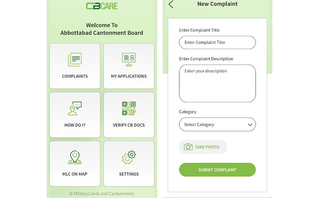 screengrab of the CBCare app