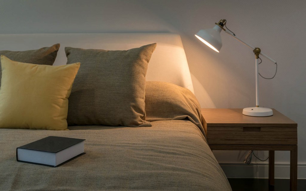 Reading Lamp on Bedside Table