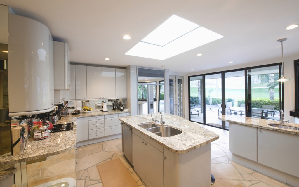 Skylights allow extra daylight to enter