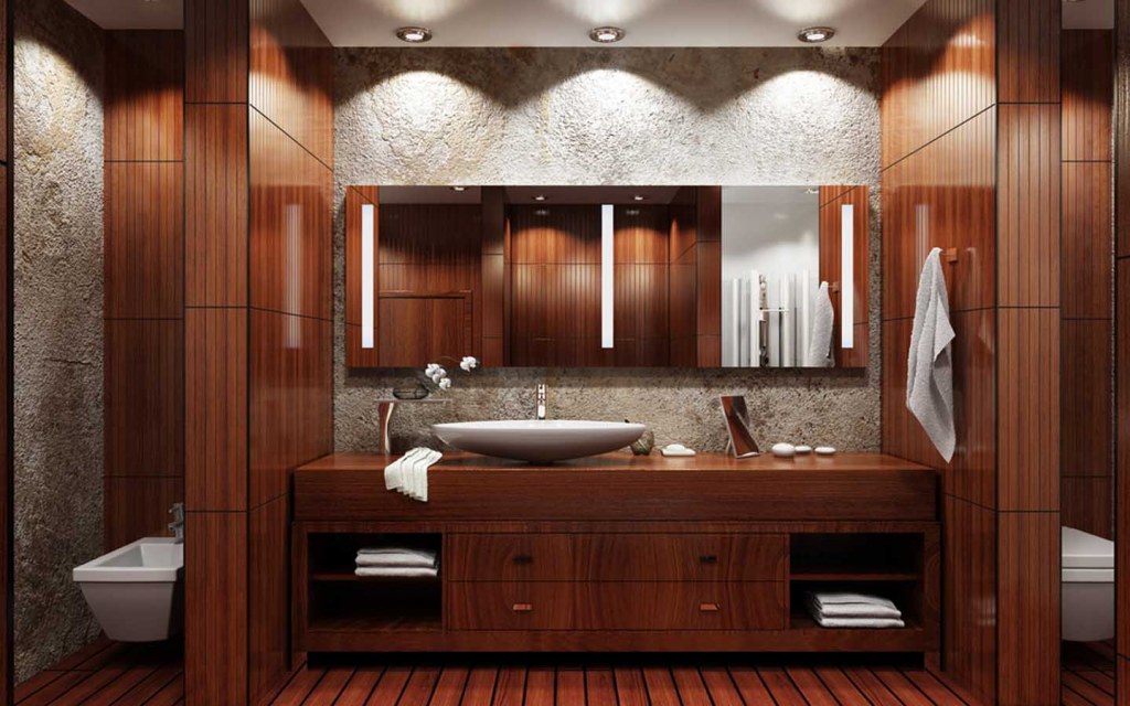 hardwood flooring in bathroom