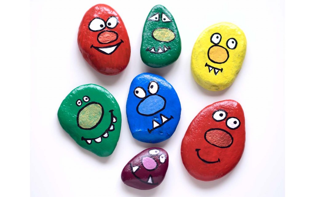 use hand-painted pebbles