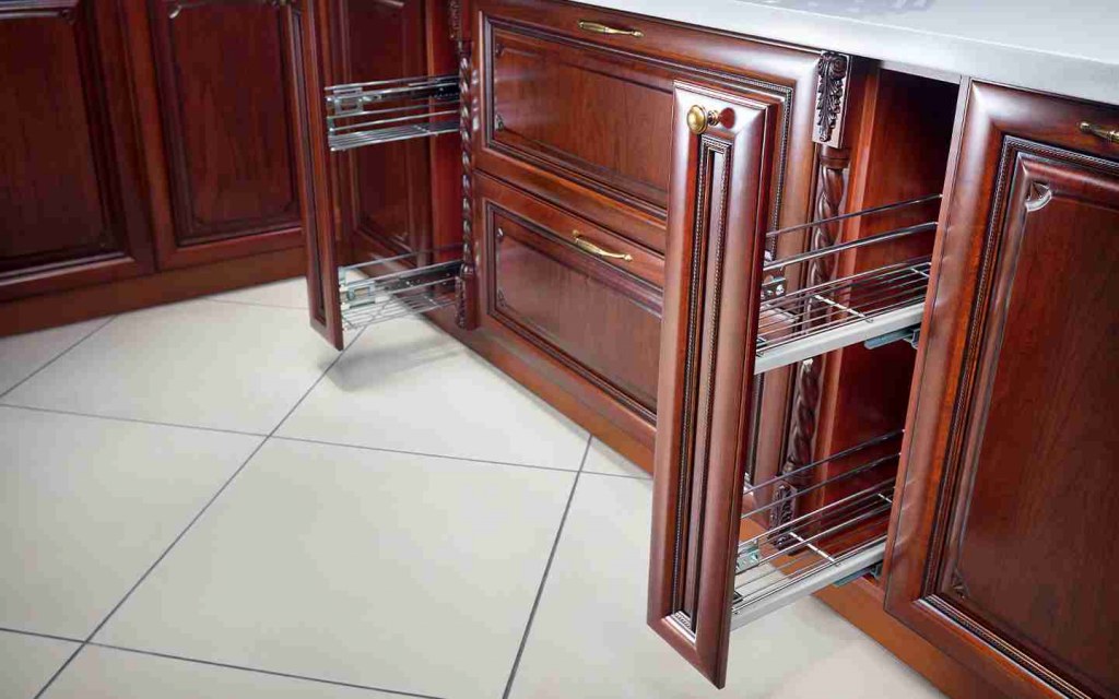 place pull-out spice racks in the kitchen