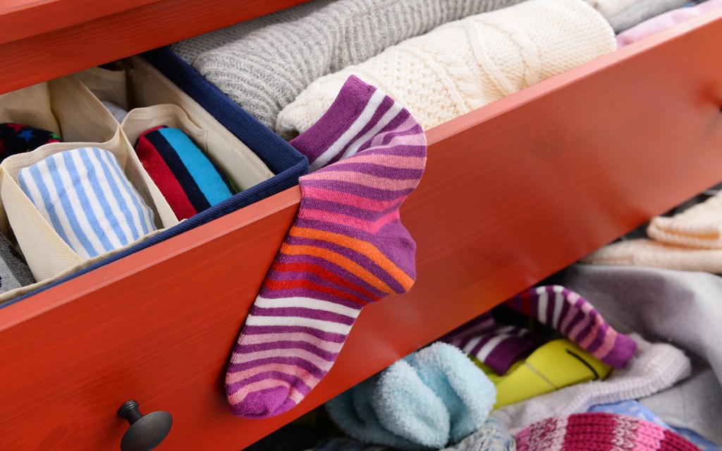 decluttering and organising your sock drawer