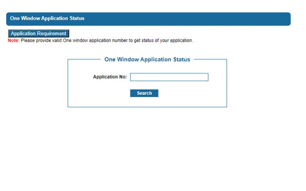 one window application status