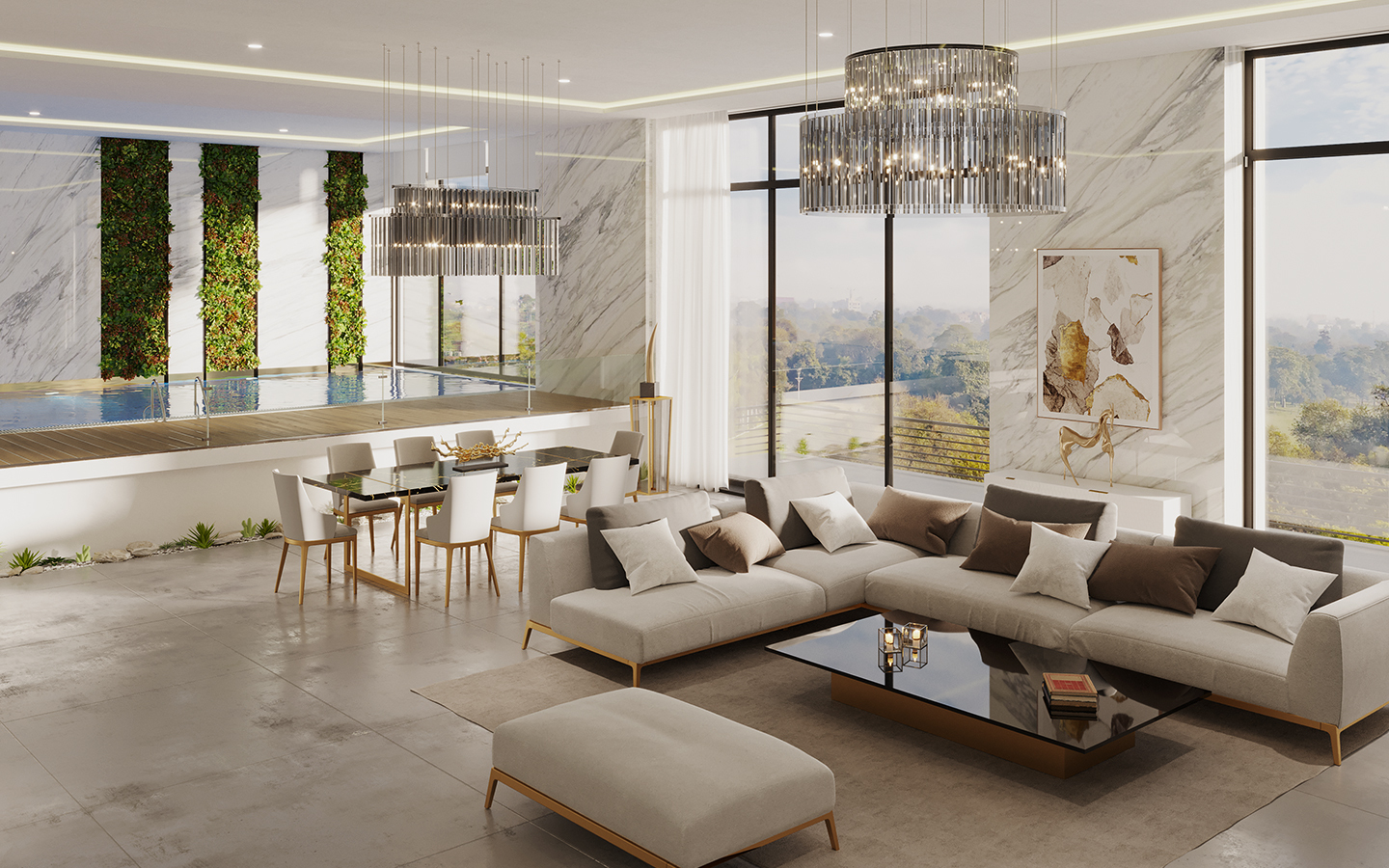 View of Houston Penthouse Living: Refined Urban Retreats Above the City