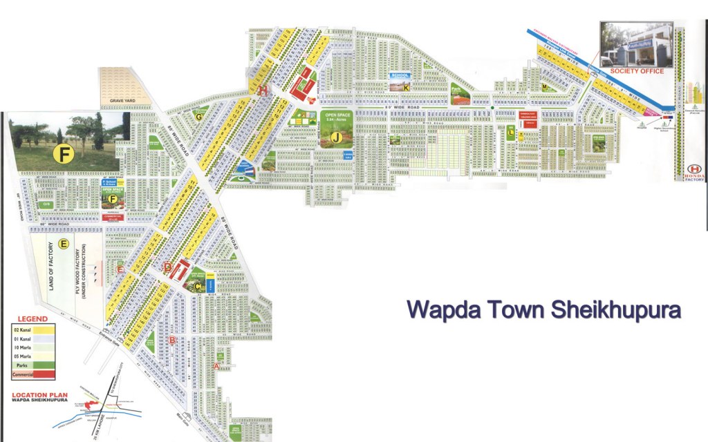 WAPDA Town Sheikhupura map