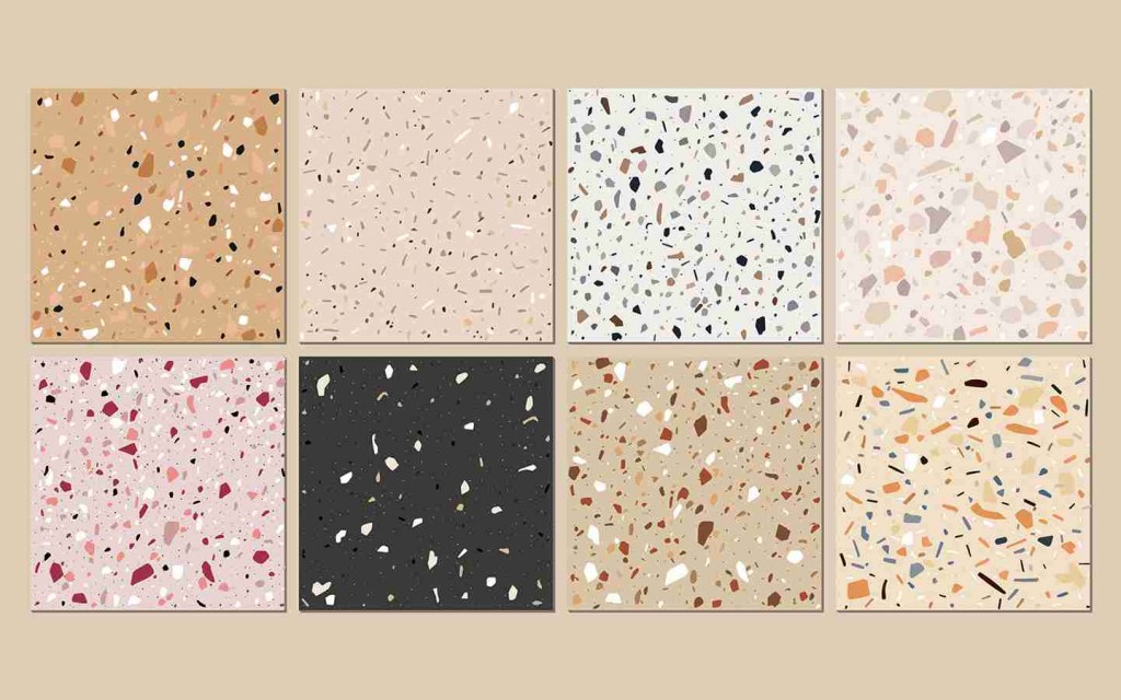 designs and colours of terrazzo