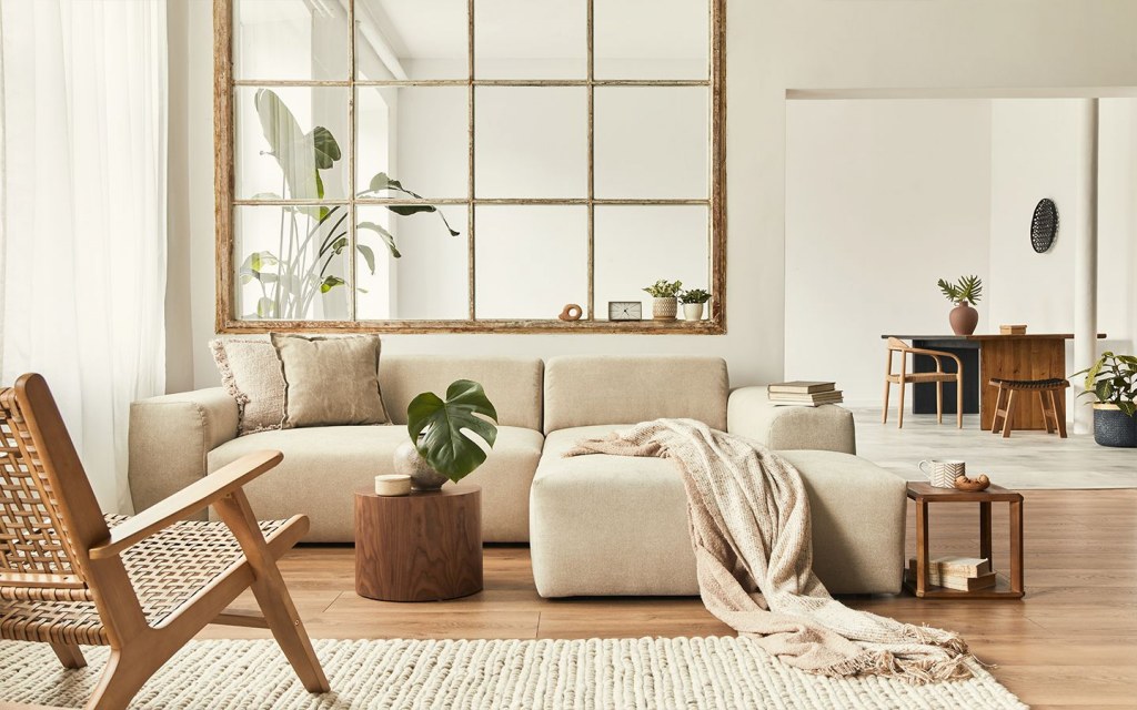 brown decor in living room